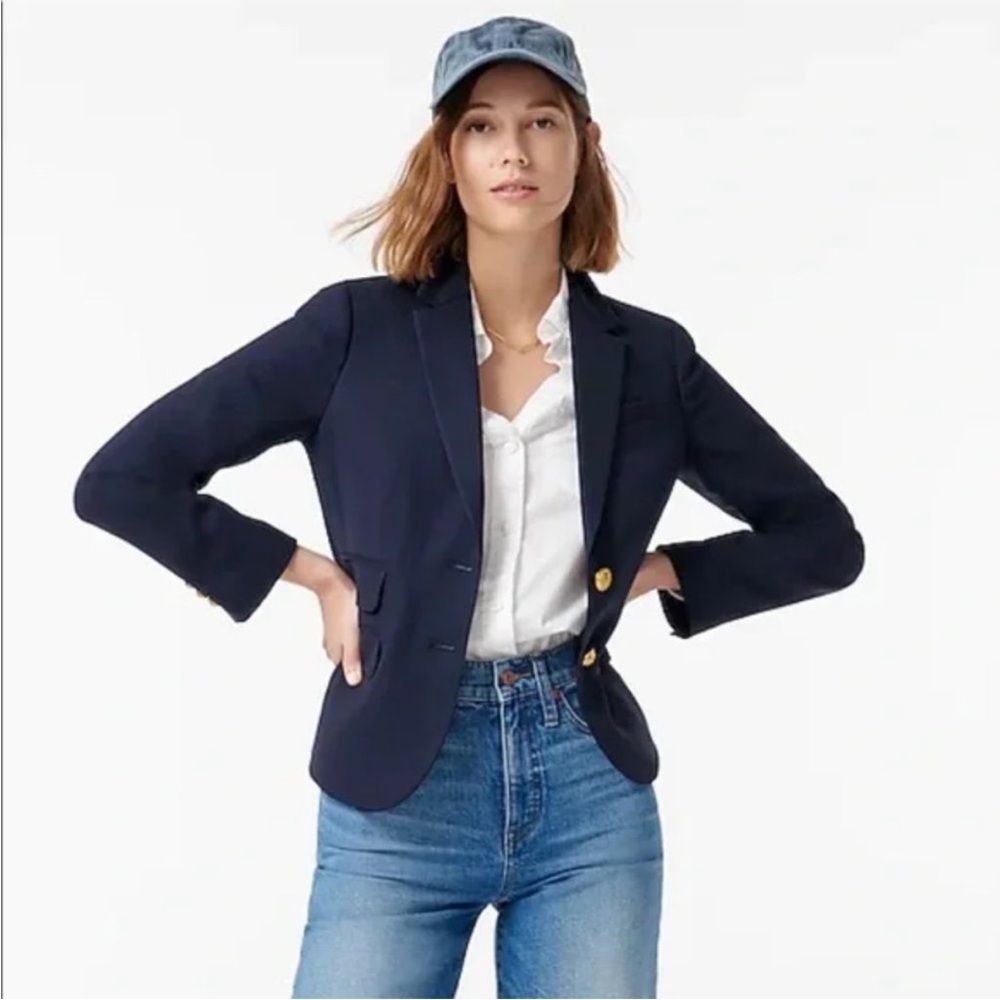 J. Crew Navy Dalton Wool Blazer SZ 0 NWOT Preppy Academia